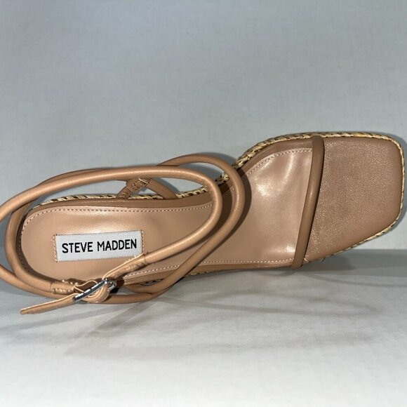 NEW Steve Madden Women's Unify Platform Wedge Sandals in Natural Raffia Size 11M - Picture 2 of 8